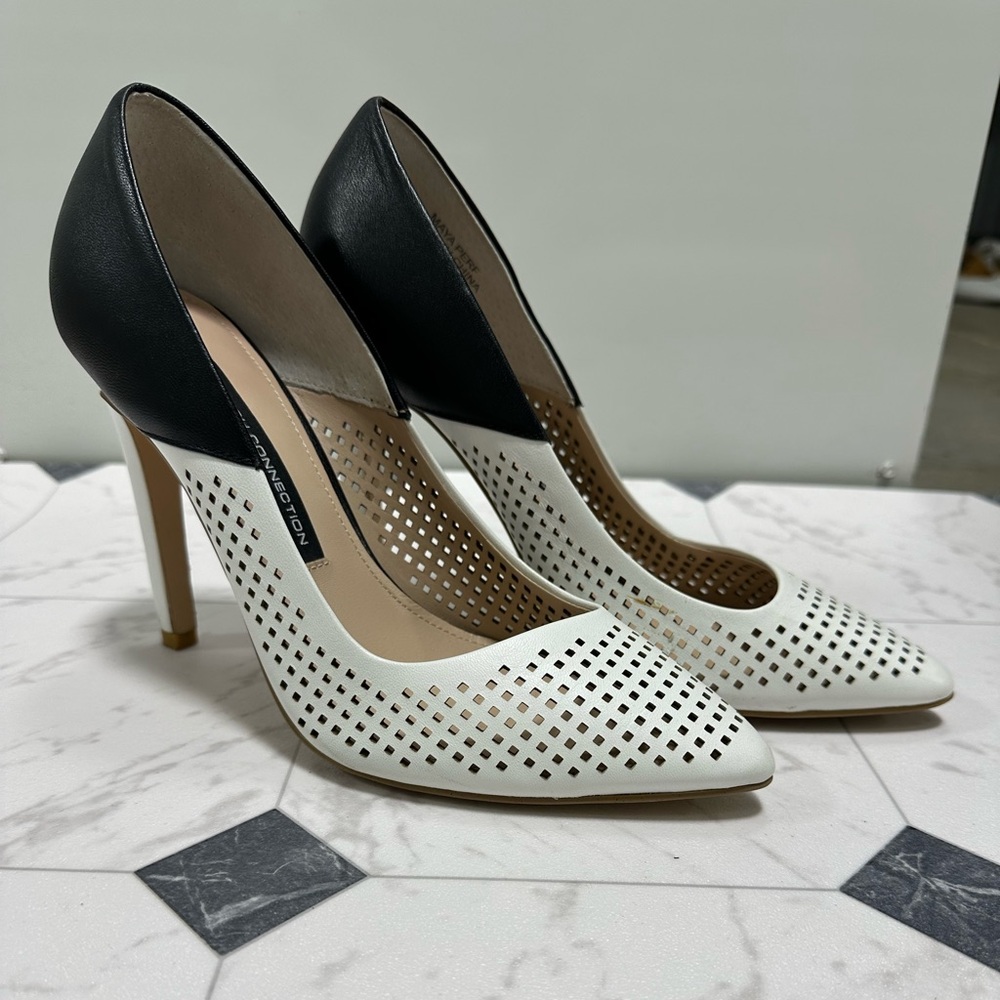 French Connection Black and White Heels 8